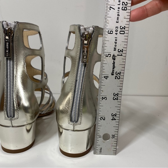 Jimmy Choo Silver Mirrored Leather Barbiecore Sandals Size 6 - Picture 10 of 12